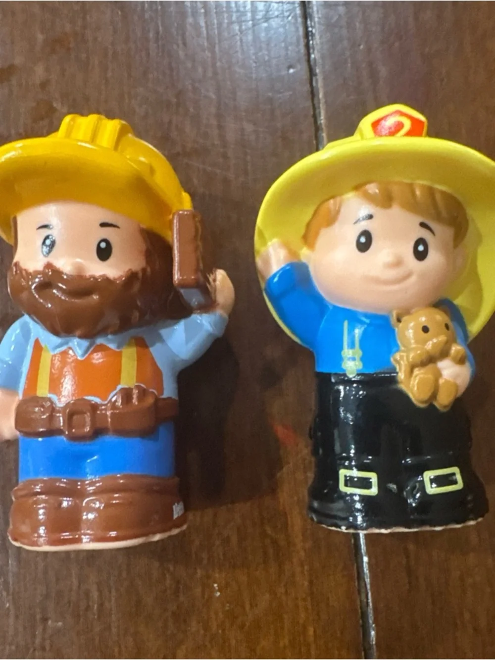 Fisher Price Little People Firefighter & Lumberjack Woodcutter Figures - Picture 1 of 4